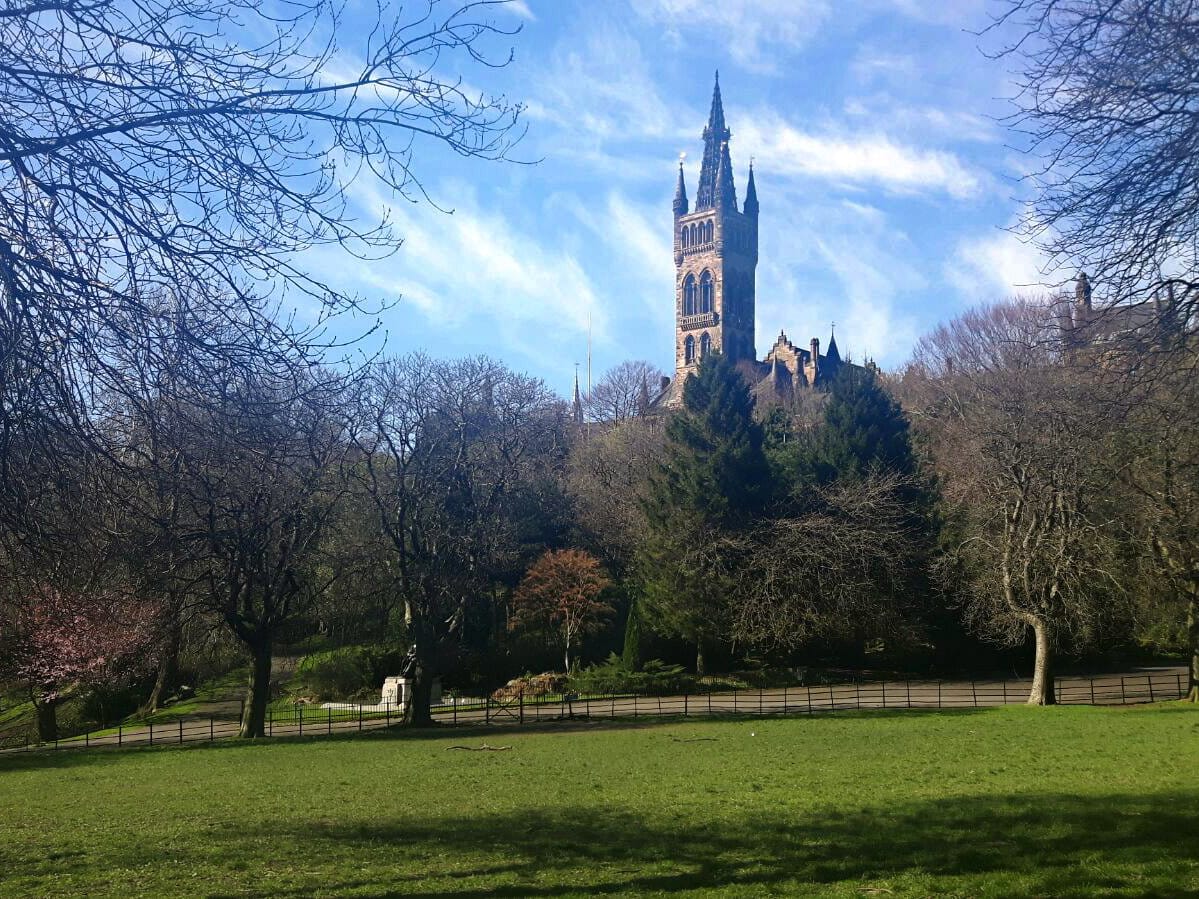 The University of Glasgow, photographed from the adjacent park